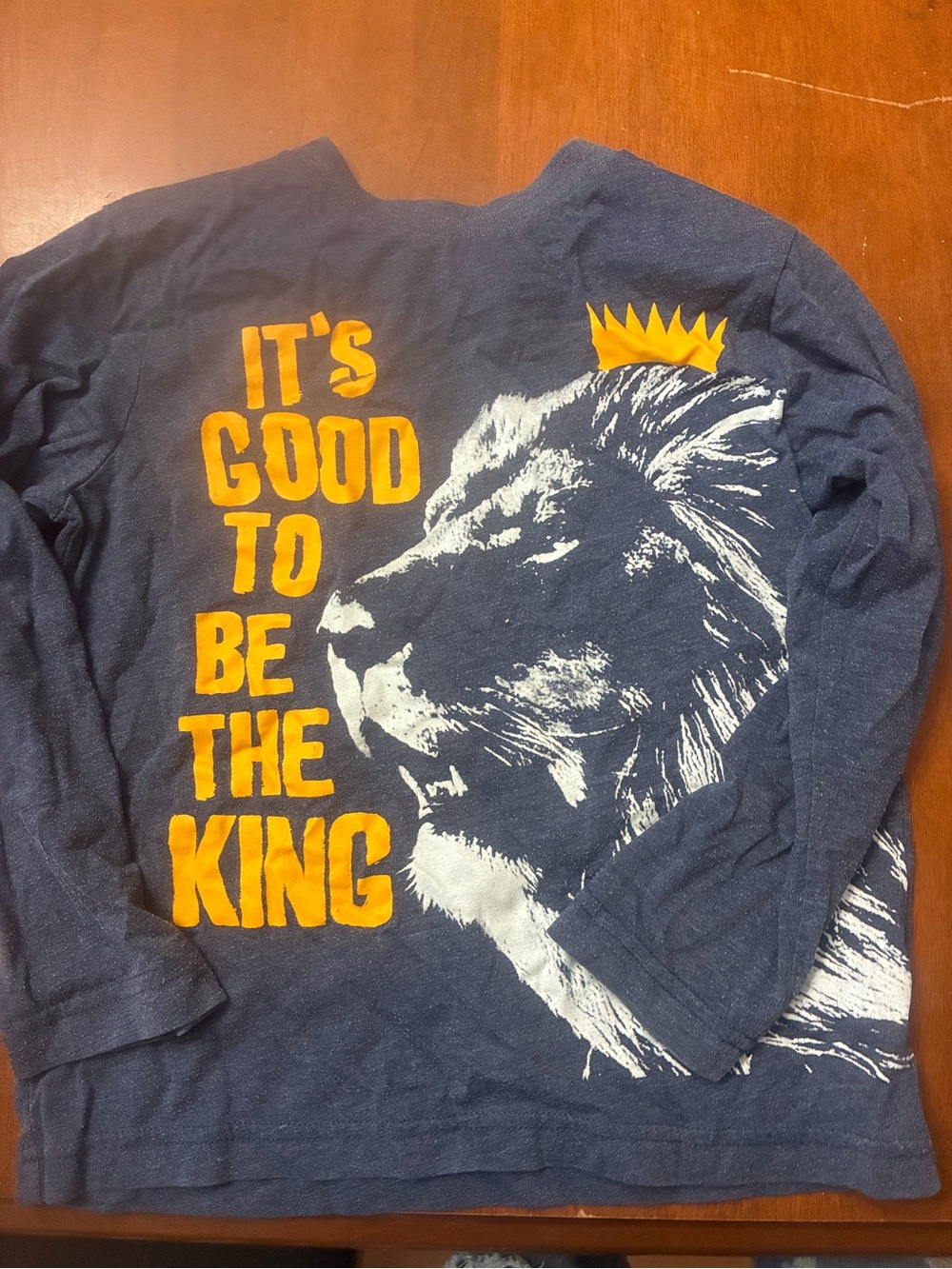 1989 Place Navy Long Sleeve Tee with Yellow Text & White Lion Graphic